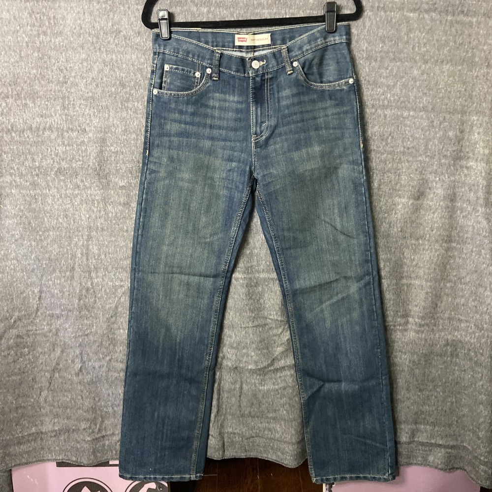 Levis 505 Regular Jeans Blue 18 Regular W29 L29 Straight Leg Denim